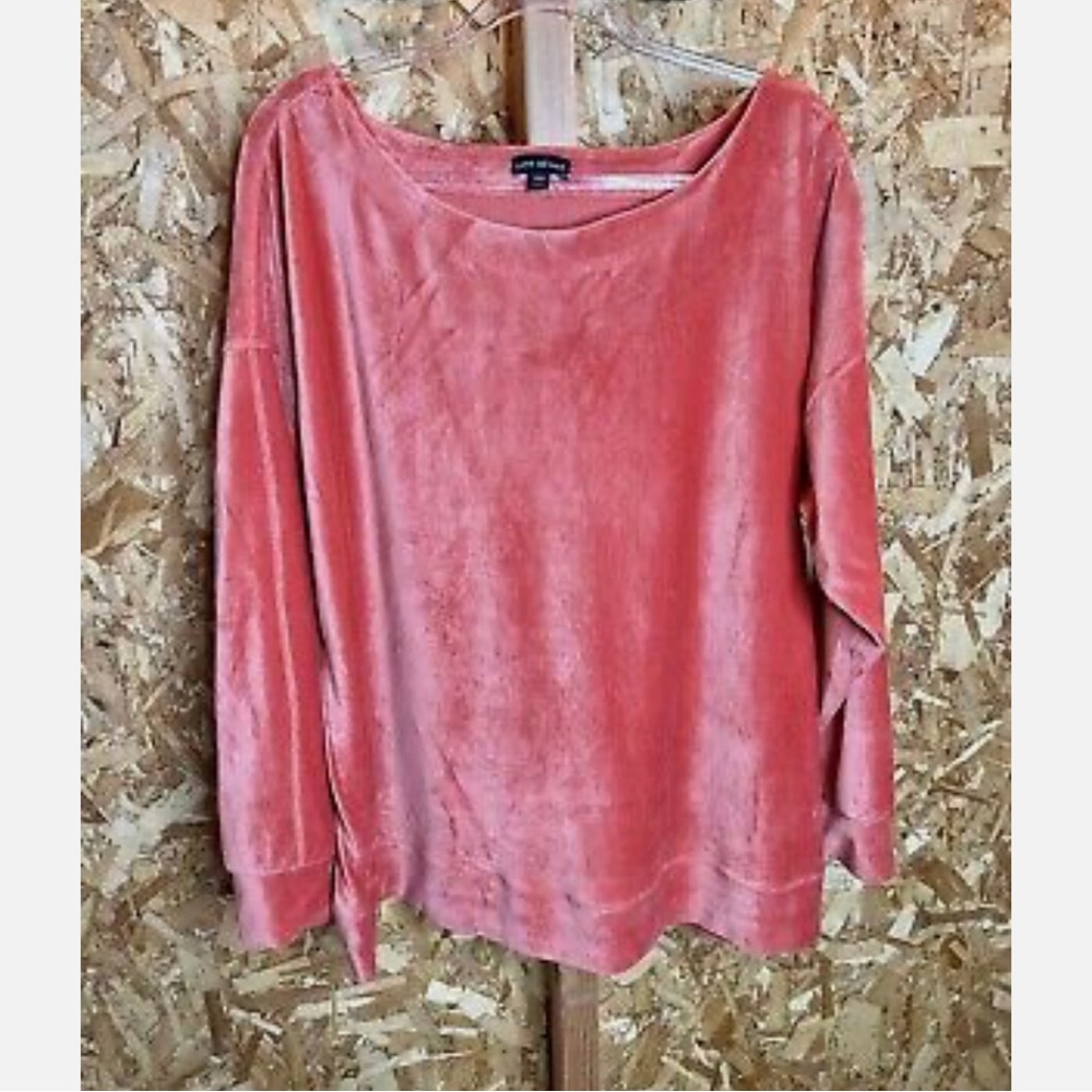 Ribbed Velour Long Sleeve, with Zipper Accent on one shoulder